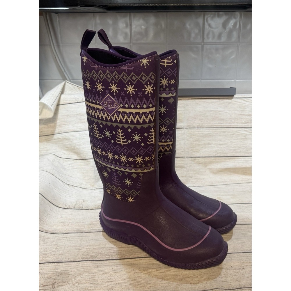 Womens Muck Boots Sz 9 Purple Snow Rain Boot Mud Waterproof Rubber Shoes Boots
